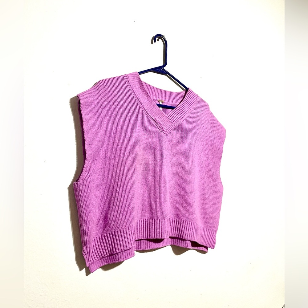 FREE PEOPLE EASY STREET Top Size M Sleeveless‎ Oversized in Beauty Berry - Picture 5 of 8